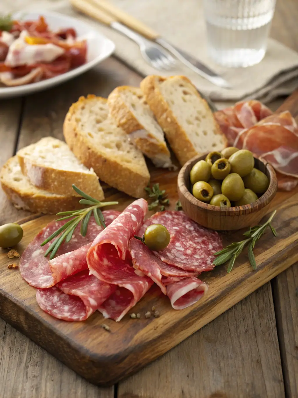 A selection of homemade sausages, including jalapeno cheddar and classic smoked sausage, displayed on a platter with mustard and crackers.
